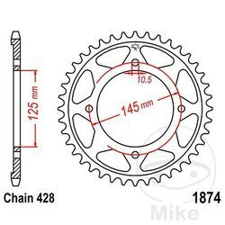 Zębatka tylna stalowa JT JTR1874.59 ilość zębów 59Z