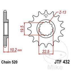 Zębatka przednia JT JTF432.11 (11Z)