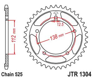 JT Zębatka tylna stalowa [42 zębów] HONDA CBF 600 / CB 600 / CB 650F 14-18 / CBR 650F 14-18 / VT 750DC