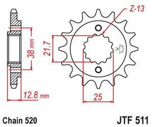 Zębatka przednia JT JTF511.16 (16Z)