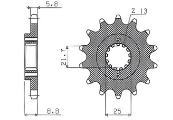 SUNSTAR Zębatka przednia stalowa KAWASAKI ER5 97-06 [17]