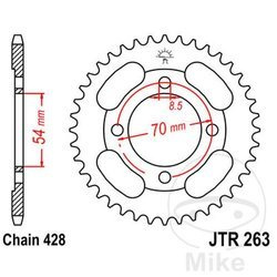 Zębatka tylna stalowa JT JTR263.42 ilość zębów 42Z