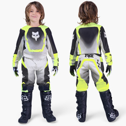 Strój na crossa Junior Fox 180 Collect  szary żółty