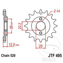 Zębatka przednia JT JTF495.15 (15Z)