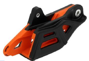 Prowadnica łańcucha KTM SX/SXF/EXC/EXCF 85/125/250/300/350/450 (TPI) '08-22, 690 ENDURO '08-21, 790/890 ADVENTURE '19-21, Husqvarna FC/FE/TC/TE 125/250/300/350/450 '13-21/POMARAŃCZOWY   czarny