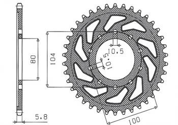 SUNSTAR Zębatka tylna stalowa KAWASAKI ZX6R 05-17 / Z750  [44]