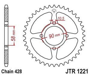 Zębatka tylna stalowa JT JTR1221.42 ilość zębów 42Z