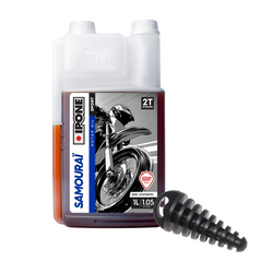 Zestaw Ipone SAMOURAI Racing 2T Truskawka 1L Olej do mieszanki + korek wydechu