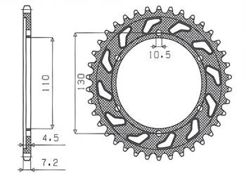 SUNSTAR Zębatka tylna stalowa YAMAHA R6 06-15 / MT-09 14-15 Tenere /WORLD RAID 700 19-23 / SUZUKI GSXR 750 11-15 [48]