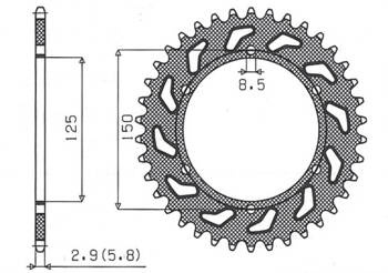 SUNSTAR Zębatka tylna stalowa KTM SX/EXC [45]