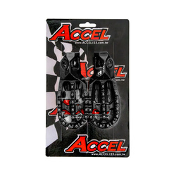 Accel Czarne Podnóżki KTM SX/SXF/XC/XCF [125/250/300/350/450 '23]/Huqvarna TC/TX/FC/FX [125/250/300/350/450 '23]