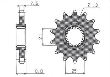 SUNSTAR Zębatka przednia stalowa KAWASAKI ZX9R 02-03 / Z 1000 03-06 [16]