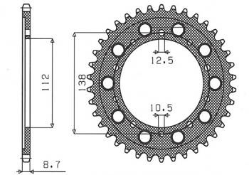 SUNSTAR Zębatka tylna stalowa HONDA CBF 1000 10-15 / VTR 1000 FIRE STORM 97-05 / CBR 900 RR 92-95  [42]