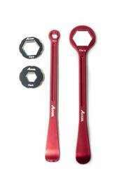 Accel Czerwony komplet łyżek do opon [23+24cm] z kluczami [10/13/17/27/32mm]