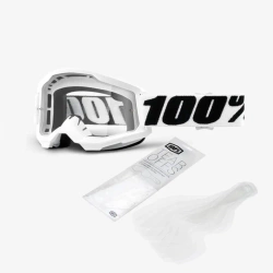 100 Procent Gogle STRATA 2 kolor biały kolor szyby przeźroczysty + zrywki [20 sztuk]