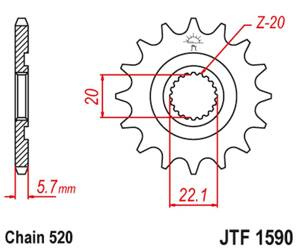 JT Zębatka przednia [13 zębów] YAMAHA YZF 250 01-17 / WR 250F 01-17