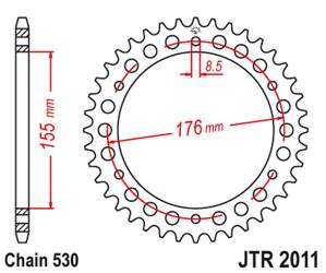 JT Zębatka tylna stalowa [42 zębów] TRIUMPH 955/1050 kolor czarny