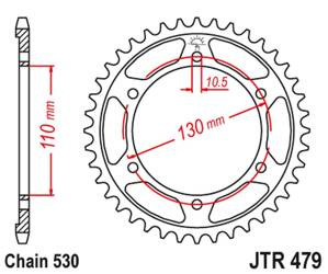 JT Zębatka tylna stalowa [45 zębów] YAMAHA R1 04-08 / FZ 1 06-14 / R6B 06-15 kolor czarny