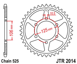 JT Zębatka tylna stalowa [39 zębów] TRIUMPH 675 06-16