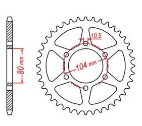 Zębatka tylna 43 Kawasaki ZX6R 05-17 Z 750