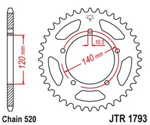 JT Zębatka tylna stalowa [42 zębów] TRIUMPH 865 BONEVILLE/THRUXTON 15-16 / SCRAMBLER 16-17