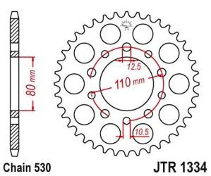 Zębatka tylna stalowa JT JTR1334.43 ilość zębów 43Z