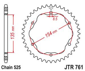 JT Zębatka tylna stalowa [38 zębów] DUCATI MONSTER 1200/S 14-20 / PANIGALE 1103 18 / PANIGALE 1199/1299 12-19 / DIAVEL 1198 11-18