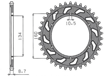 SUNSTAR Zębatka tylna stalowa HONDA CBR 900RR 00-03 929 / 954  [43]