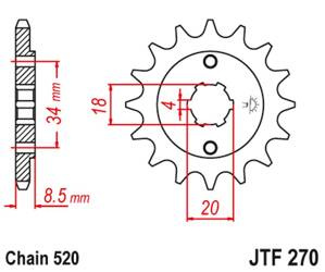 Zębatka przednia JT JTF270.13 (13Z)