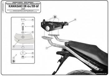 KAPPA stelaż kufra centralnego KAWASAKI ER-6N / ER-6F 650 (09-11)
