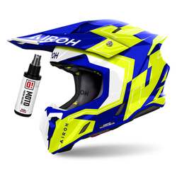 Kask cross Airoh Twist 3 Dizzy biały,niebieski,żółty / połysk + czyścik do wnętrza