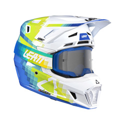 Kask cross z goglami LEATT Kit Moto 7.5 Pixel kolor niebieski