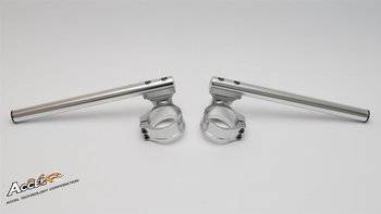 Accel Kierownica dwuczęściowa regulowana srebrna/Clip-On uchwyt [54mm]