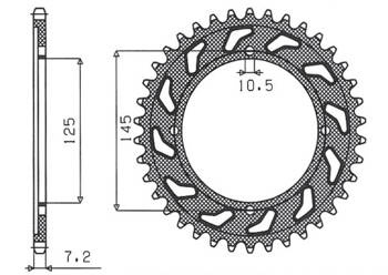 SUNSTAR Zębatka tylna stalowa YAMAHA XVS 125 DRAG STAR 00-05  [59]