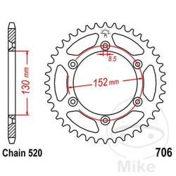 Zębatka tylna stalowa JT JTR706.46 ilość zębów 46Z
