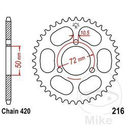 Zębatka tylna stalowa JT JTR216.43 ilość zębów 43Z