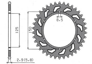 SUNSTAR Zębatka tylna stalowa KTM SX/EXC [40]