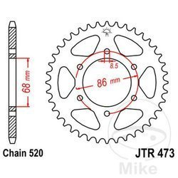 Zębatka tylna stalowa JT JTR473.40 ilość zębów 40Z