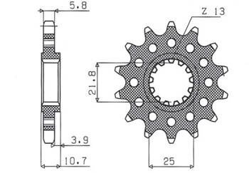 SUNSTAR Zębatka przednia stalowa YAMAHA FZ6 09- / XJ6 09-15 [15]