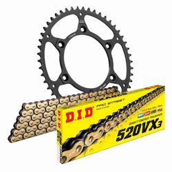 Zestaw: DID 520 VX3 G&B 118 ogniw (zapinka) + Zębatka tylnia JTR897.50SC