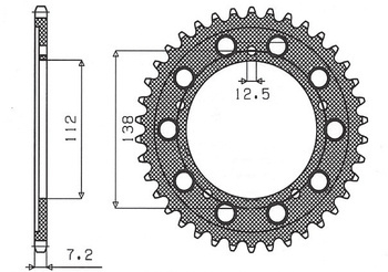 SUNSTAR Zębatka tylna stalowa HONDA CBR 600F 99-00  [45]