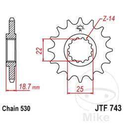 Zębatka przednia JT JTF743.15 (15Z)