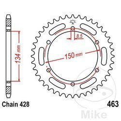 Zębatka tylna stalowa JT JTR463.50 ilość zębów 50Z