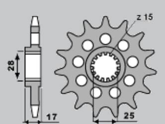 SUNSTAR Zębatka przednia stalowa DUCATI PANIGALE 1199/1299 12-16 [15]