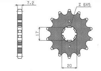 SUNSTAR Zębatka przednia stalowa HONDA CBR 125 04-17 / XLR 125 98-01 / CB 125F 15-16 [15]