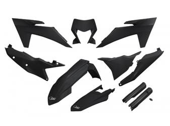 Komplet plastików UFO [w zestawie osłony na lagi]  dla KTM EXC 150 / 250 / 300 '24, EXC-F 250 / 350 / 450 / 500 '24 kolor czarny