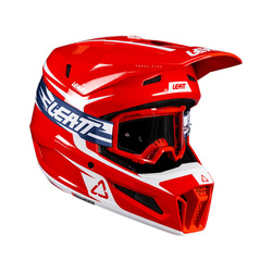 Kask cross z goglami LEATT Kit Moto 3.5 kolor czerwony