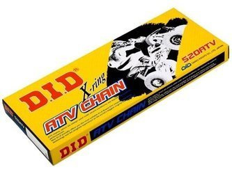 DID Łańcuch 520 ATV 98B ogniw X-Ring otwarty zapinka złoty / czarny