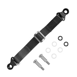 BIKETEC OM Pas (pasek) do wyciągania motocykla  z błota Do motocykli japońskich wraz ze śrubami 350cm x 2,5mm x 25mm, Kolor czarny/czarny