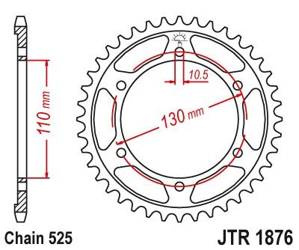 Zębatka tylna stalowa JT JTR1876.43 ilość zębów 43Z
